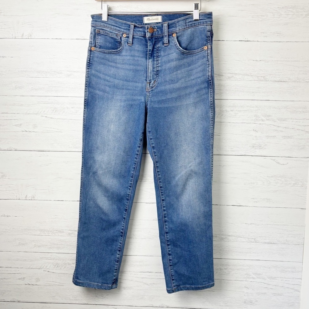 Madewell Stovepipe Jeans in Harsdale Wash Slim Stretch High Rise Denim 27 - Picture 6 of 15